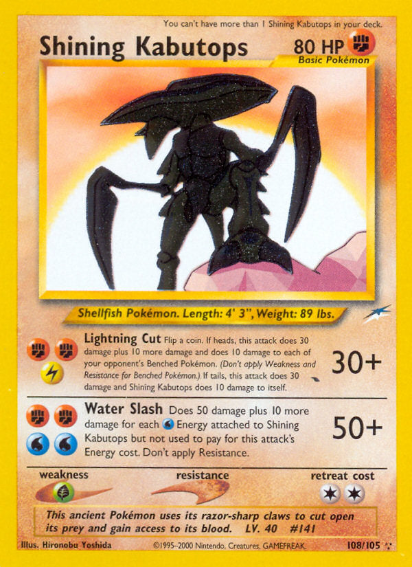 Neo Destiny Holo Shining Kabutops #108/105 unlimited
